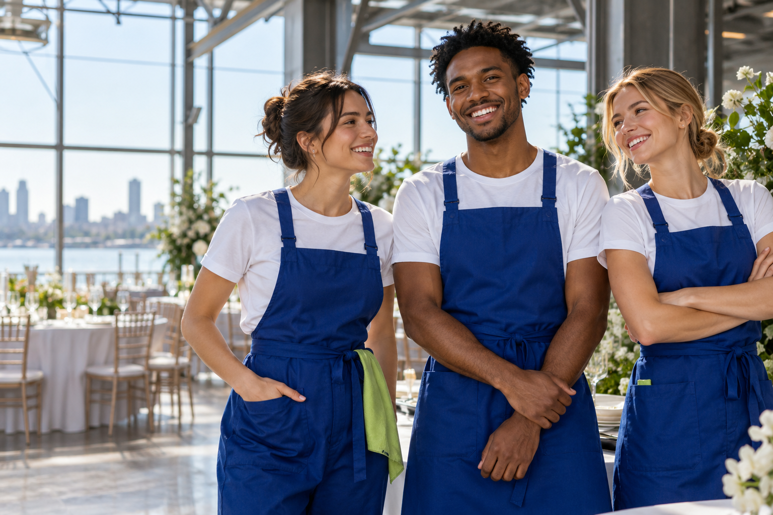 Une équipe de professionnels réunis dans un lieu événementiel